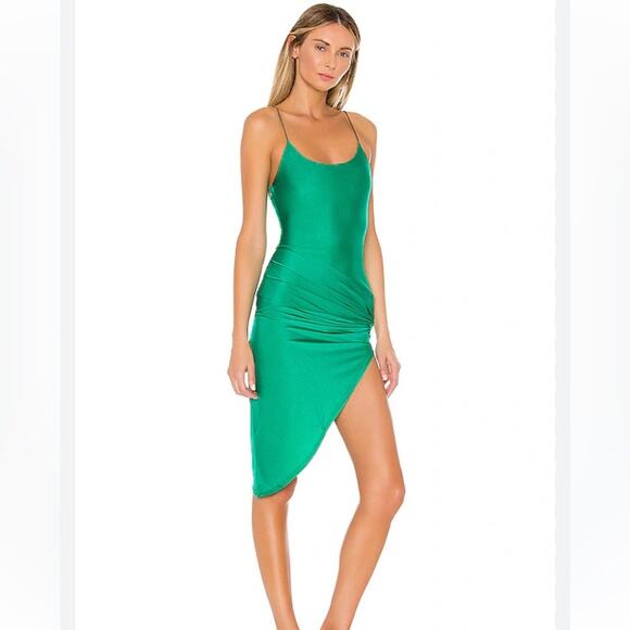 Superdown Eva Twisted Slit Dress in Green size XS - Picture 2 of 13